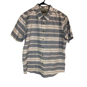 Eddie Bauer‎ Men's Button Up Shirt Size L Multicolor Striped Short Sleeve Preppy
